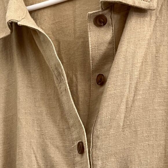 Womens XL Romper Linen Shorts Jumpsuit Classic Resort Elegant Preppy Boho Casual - Picture 4 of 15